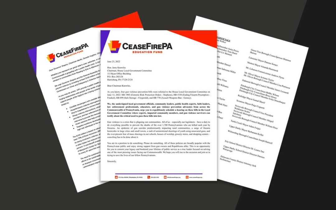 A group of overlapping letters on official letterhead